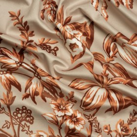 Polyester Microvelvet Print – Ember Floral – British Imported Polyester Microvelvet Print – Ember Floral – British Imported