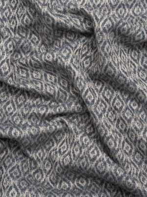 Recycled Polyester and Cotton Drapery Jacquard – Denim Diamond Ogees – British Imported Recycled Polyester and Cotton Drapery Jacquard – Denim Diamond Ogees – British Imported