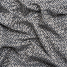Recycled Polyester and Cotton Drapery Jacquard – Denim Diamond Ogees – British Imported Recycled Polyester and Cotton Drapery Jacquard – Denim Diamond Ogees – British Imported