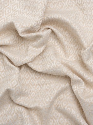 Recycled Polyester and Cotton Drapery Jacquard – Ivory Diamond Ogees – British Imported Recycled Polyester and Cotton Drapery Jacquard – Ivory Diamond Ogees – British Imported