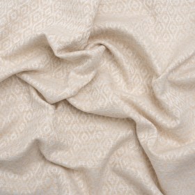 Recycled Polyester and Cotton Drapery Jacquard – Ivory Diamond Ogees – British Imported Recycled Polyester and Cotton Drapery Jacquard – Ivory Diamond Ogees – British Imported