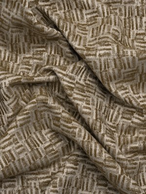 Recycled Polyester and Cotton Drapery Jacquard – Brass Little Lines – British Imported Recycled Polyester and Cotton Drapery Jacquard – Brass Little Lines – British Imported