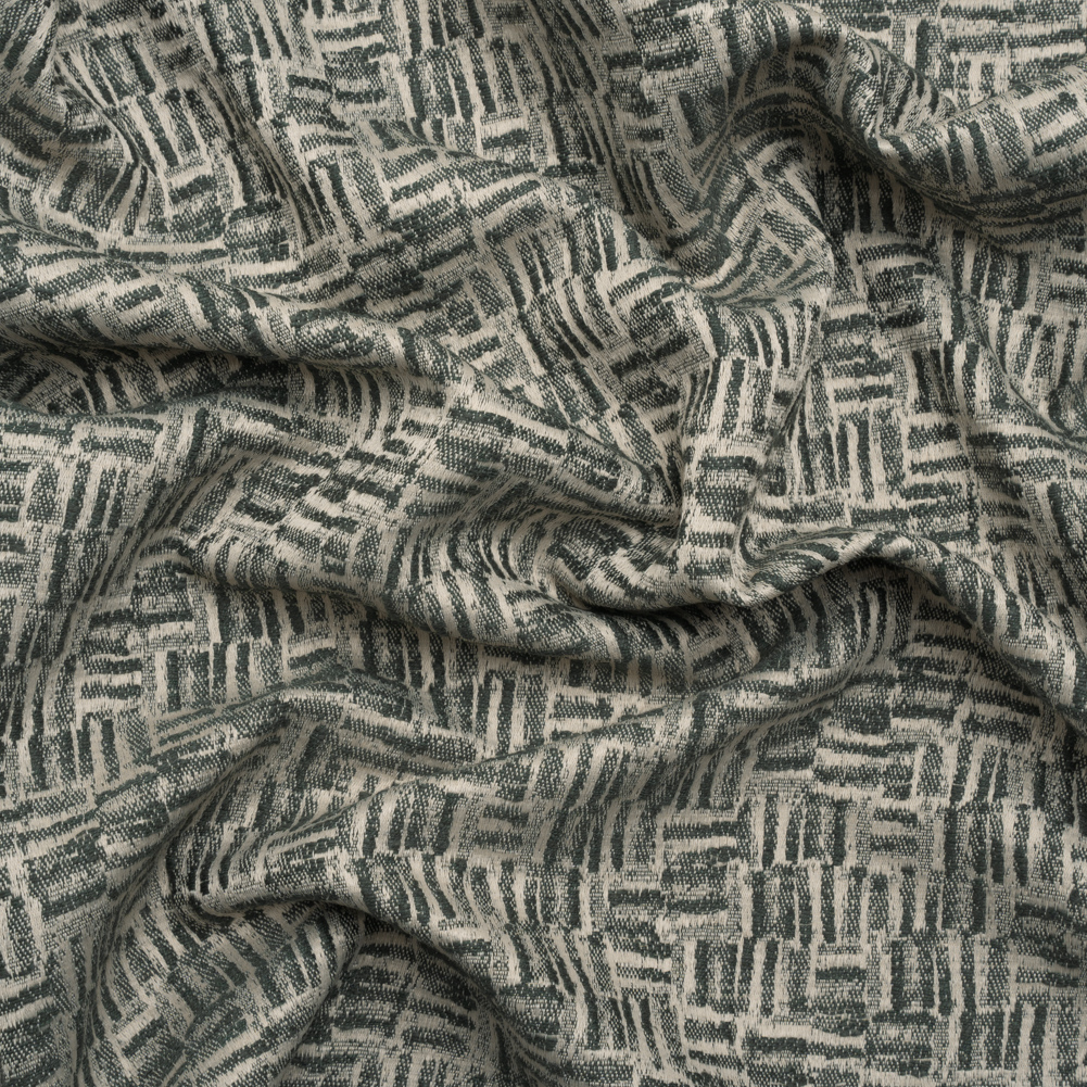 Recycled Polyester and Cotton Drapery Jacquard – Marine Little Lines – British Imported Recycled Polyester and Cotton Drapery Jacquard – Marine Little Lines – British Imported