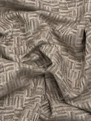 Recycled Polyester and Cotton Drapery Jacquard – Porcini Little Lines – British Imported Recycled Polyester and Cotton Drapery Jacquard – Porcini Little Lines – British Imported