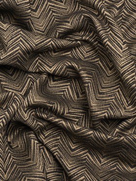 Herringbone Chevrons Recycled Polyester and Cotton Drapery Jacquard – Noir – British Imported Herringbone Chevrons Recycled Polyester and Cotton Drapery Jacquard – Noir – British Imported
