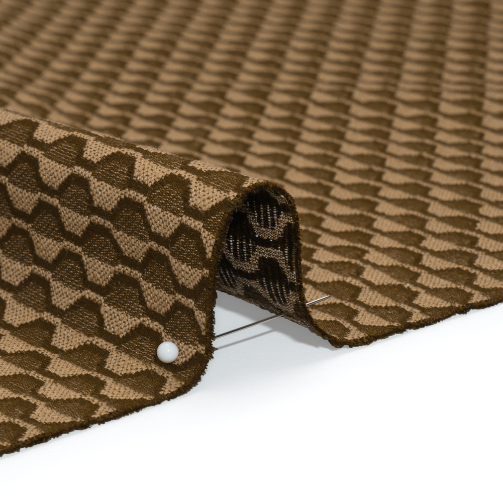 Honeycomb Stripes Recycled Polyester and Cotton Drapery Jacquard – Brass – British Imported Honeycomb Stripes Recycled Polyester and Cotton Drapery Jacquard – Brass – British Imported