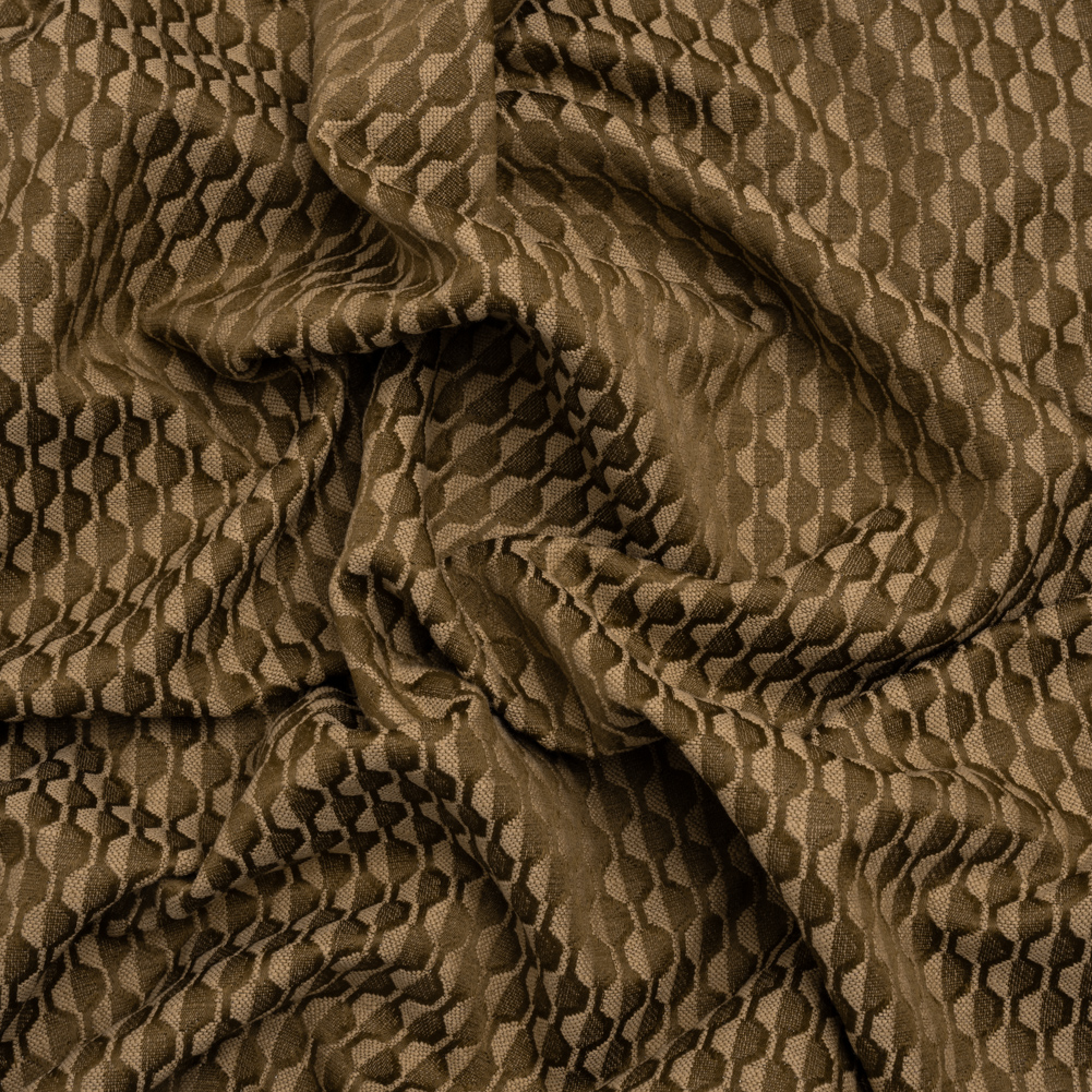 Honeycomb Stripes Recycled Polyester and Cotton Drapery Jacquard – Brass – British Imported Honeycomb Stripes Recycled Polyester and Cotton Drapery Jacquard – Brass – British Imported