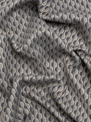 Honeycomb Stripes Recycled Polyester and Cotton Drapery Jacquard – Denim – British Imported Honeycomb Stripes Recycled Polyester and Cotton Drapery Jacquard – Denim – British Imported