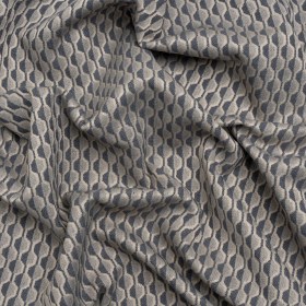 Honeycomb Stripes Recycled Polyester and Cotton Drapery Jacquard – Denim – British Imported Honeycomb Stripes Recycled Polyester and Cotton Drapery Jacquard – Denim – British Imported