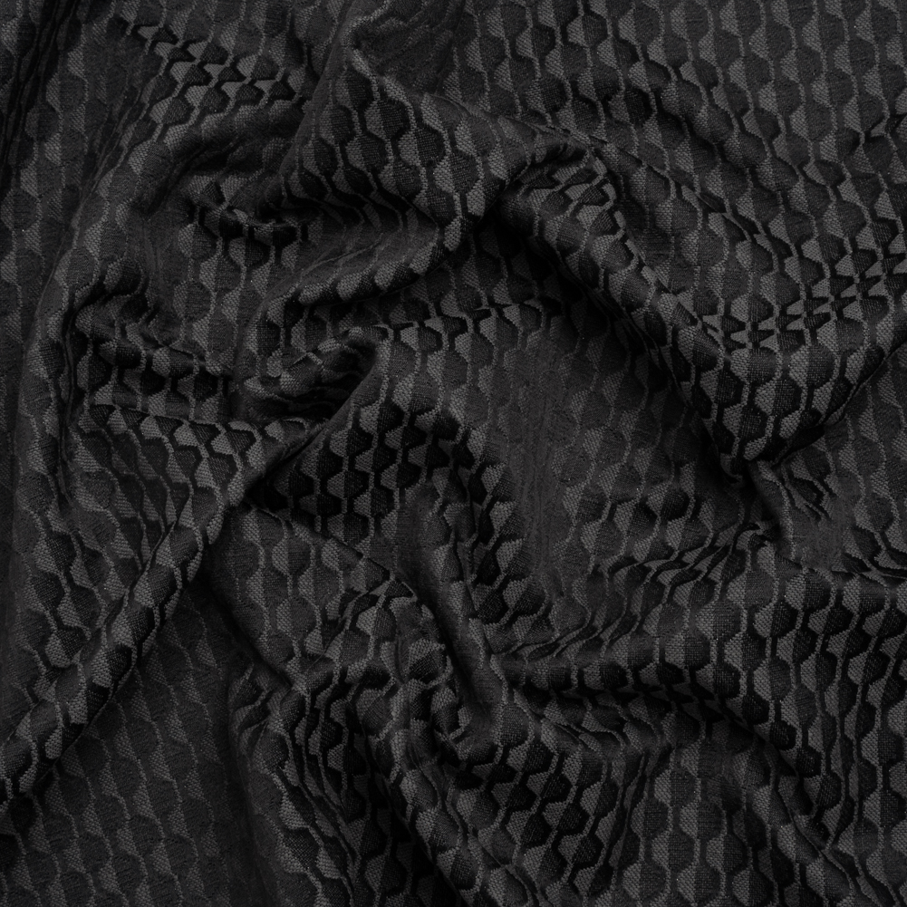 Honeycomb Stripes Recycled Polyester and Cotton Drapery Jacquard – Ink – British Imported Honeycomb Stripes Recycled Polyester and Cotton Drapery Jacquard – Ink – British Imported