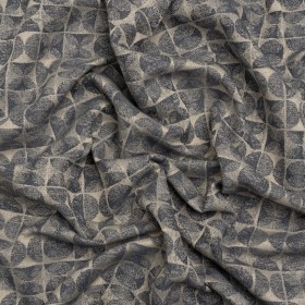 Circles and Slices Recycled Polyester and Cotton Drapery Jacquard – Denim – British Imported Circles and Slices Recycled Polyester and Cotton Drapery Jacquard – Denim – British Imported
