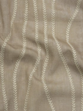 Embroidered Linen-Look Polyester Drapery Woven – Otter Leafy Wavy Lines and Watercolor Texture – British Imported Embroidered Linen-Look Polyester Drapery Woven – Otter Leafy Wavy Lines and Watercolor Texture – British Imported
