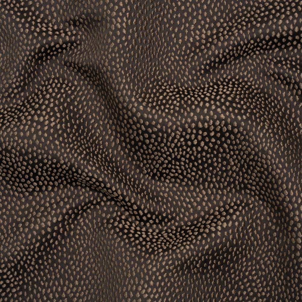 Recycled Polyester Jacquard – Chocolate Little All-Over Spots – British Imported Recycled Polyester Jacquard – Chocolate Little All-Over Spots – British Imported