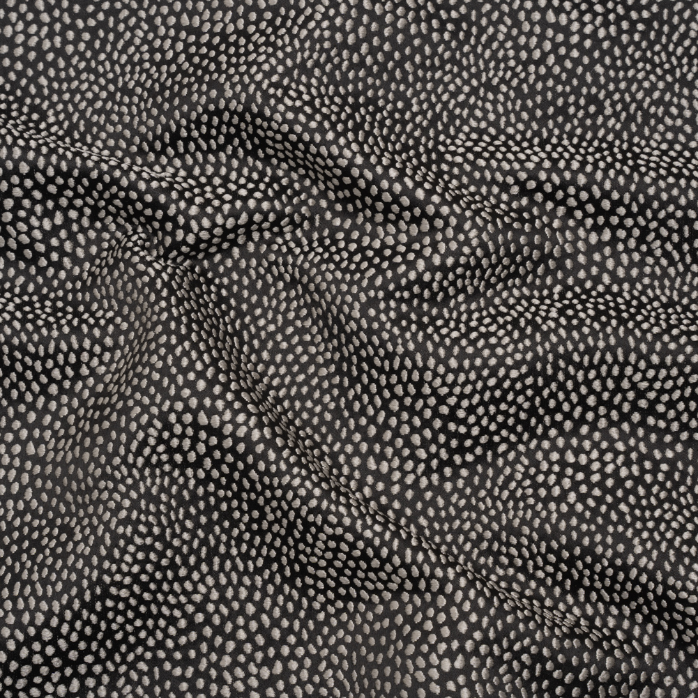 Recycled Polyester Jacquard – Grey Little All-Over Spots – British Imported Recycled Polyester Jacquard – Grey Little All-Over Spots – British Imported