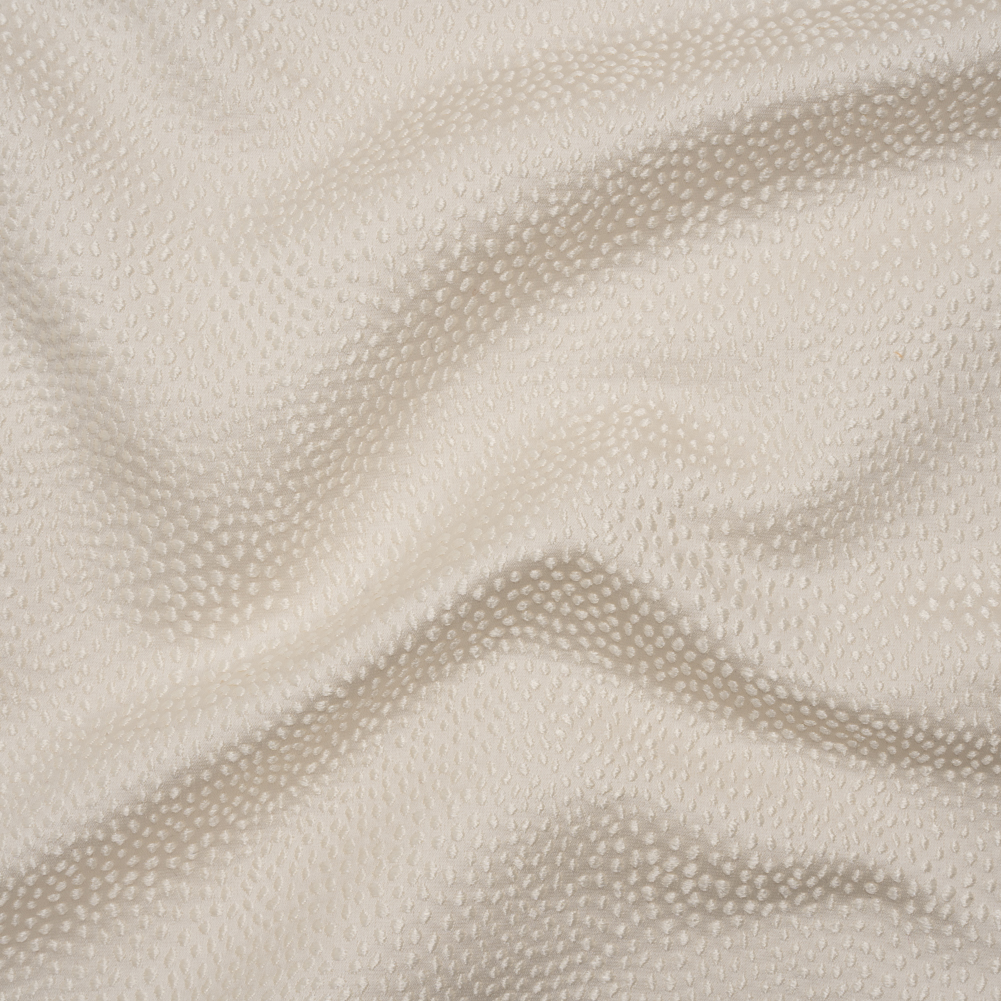 Recycled Polyester Jacquard – Ivory Little All-Over Spots – British Imported Recycled Polyester Jacquard – Ivory Little All-Over Spots – British Imported