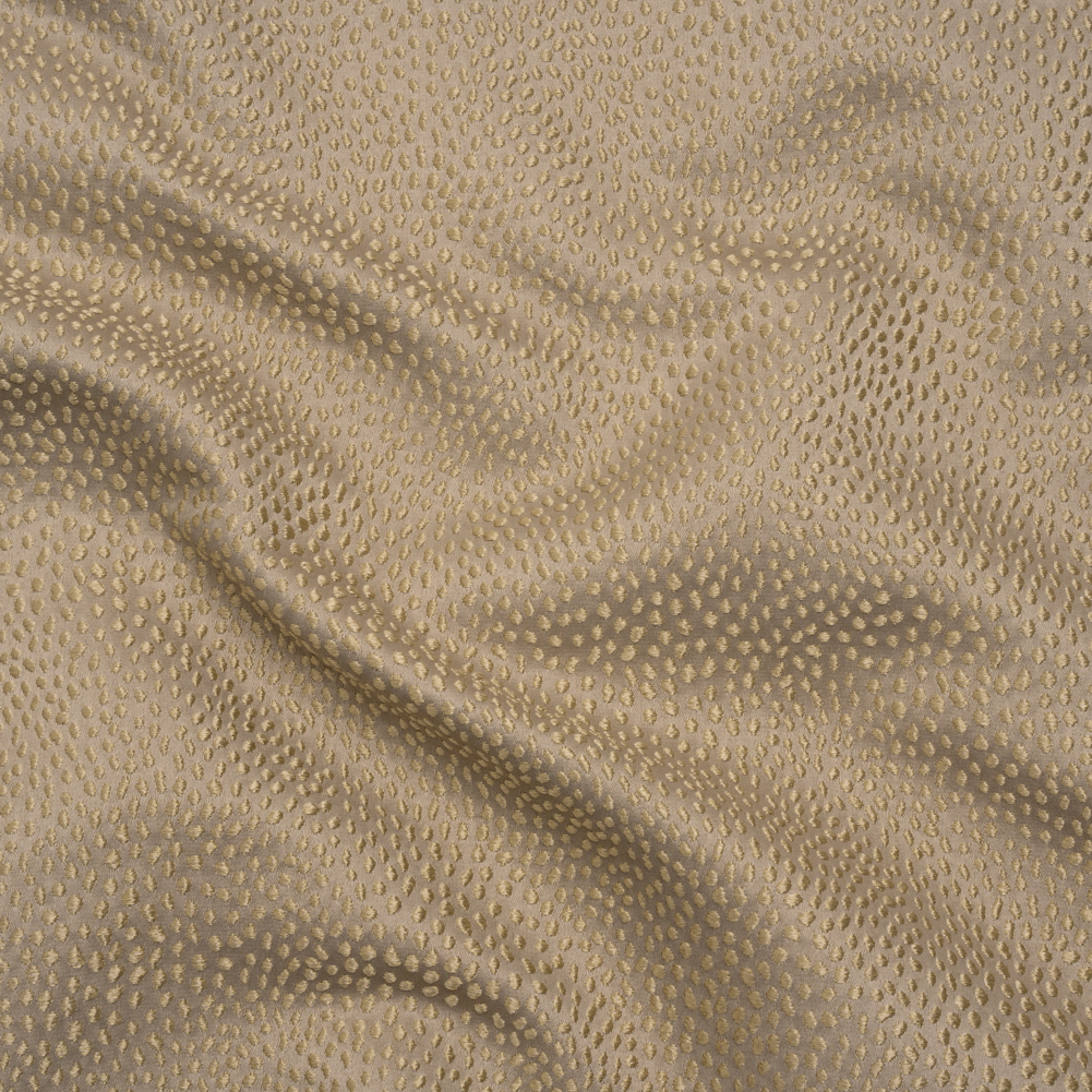 Recycled Polyester Jacquard – Taupe Little All-Over Spots – British Imported Recycled Polyester Jacquard – Taupe Little All-Over Spots – British Imported