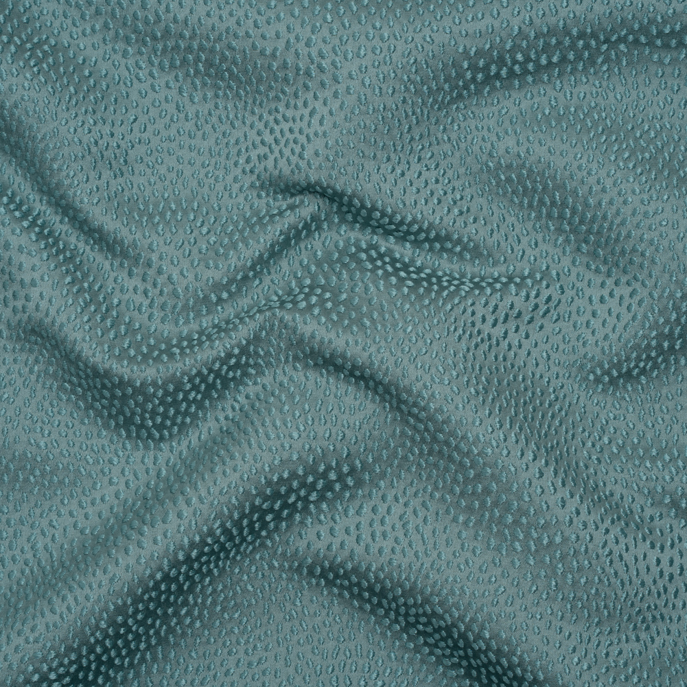 Recycled Polyester Jacquard – Teal Little All-Over Spots – British Imported Recycled Polyester Jacquard – Teal Little All-Over Spots – British Imported