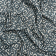 Brushed Cotton and Linen Canvas – Indigo Flowers and Leaves – Flowers and Leaves British Imported Brushed Cotton and Linen Canvas – Indigo Flowers and Leaves – Flowers and Leaves British Imported