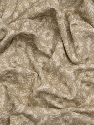 Brushed Cotton and Linen Canvas – Sand Flowers and Leaves – Flowers and Leaves British Imported Brushed Cotton and Linen Canvas – Sand Flowers and Leaves – Flowers and Leaves British Imported