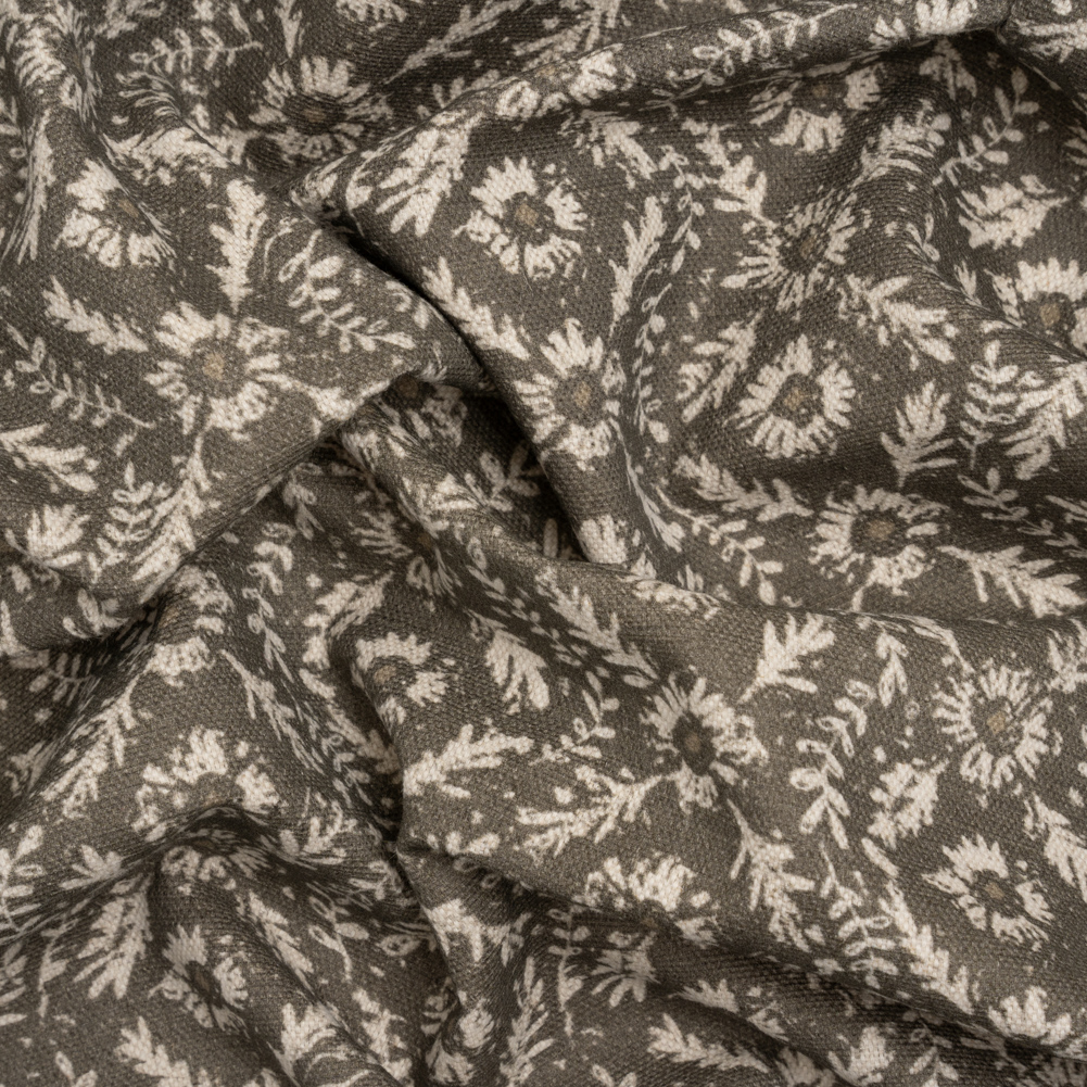 Brushed Cotton and Linen Canvas – Truffle Flowers and Leaves – Flowers and Leaves British Imported Brushed Cotton and Linen Canvas – Truffle Flowers and Leaves – Flowers and Leaves British Imported
