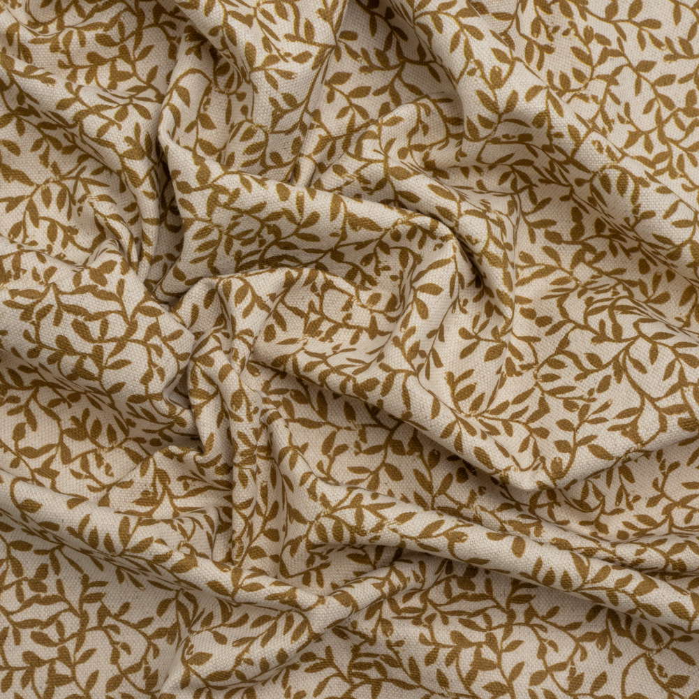 Brushed Cotton and Linen Canvas – Cider Little Vines – British Imported Brushed Cotton and Linen Canvas – Cider Little Vines – British Imported