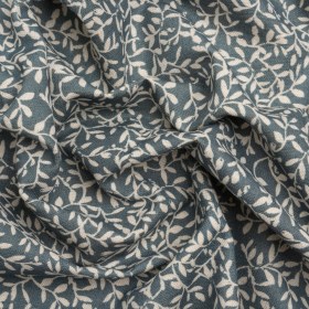 Brushed Cotton and Linen Canvas – Indigo Little Vines – British Imported Brushed Cotton and Linen Canvas – Indigo Little Vines – British Imported