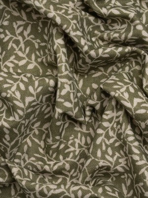 Brushed Cotton and Linen Canvas – Oregano Little Vines – British Imported Brushed Cotton and Linen Canvas – Oregano Little Vines – British Imported