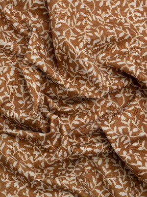 Brushed Cotton and Linen Canvas – Spice Little Vines – British Imported Brushed Cotton and Linen Canvas – Spice Little Vines – British Imported