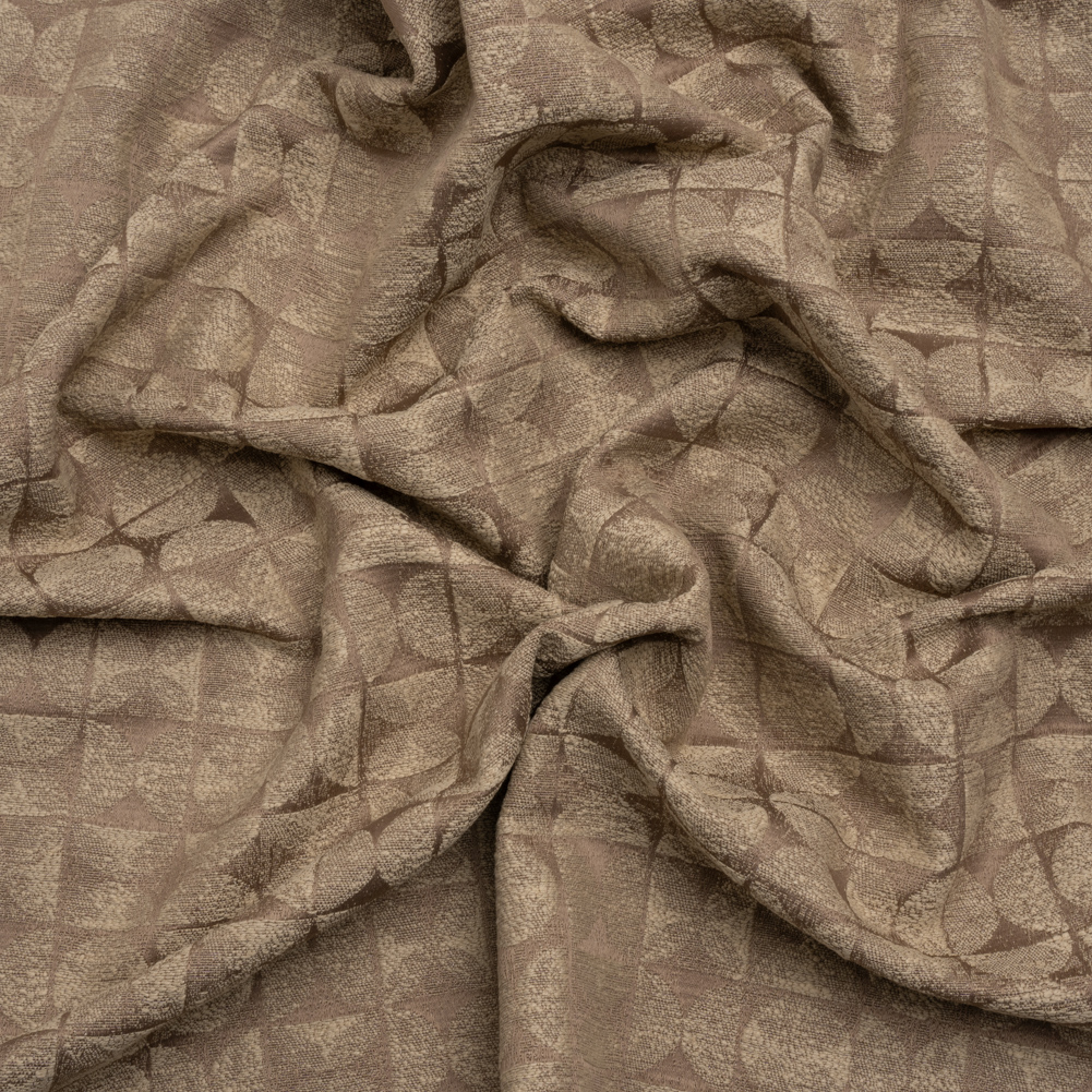 Circles and Slices Recycled Polyester and Cotton Drapery Jacquard – Rosewood – British Imported Circles and Slices Recycled Polyester and Cotton Drapery Jacquard – Rosewood – British Imported