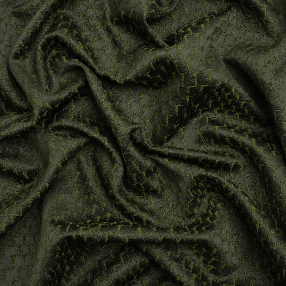 Stairstep Zig Zags Recycled Polyester and Cotton Drapery Jacquard – Emerald – British Imported Stairstep Zig Zags Recycled Polyester and Cotton Drapery Jacquard – Emerald – British Imported