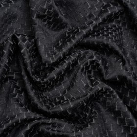 Stairstep Zig Zags Recycled Polyester and Cotton Drapery Jacquard – Ink – British Imported Stairstep Zig Zags Recycled Polyester and Cotton Drapery Jacquard – Ink – British Imported