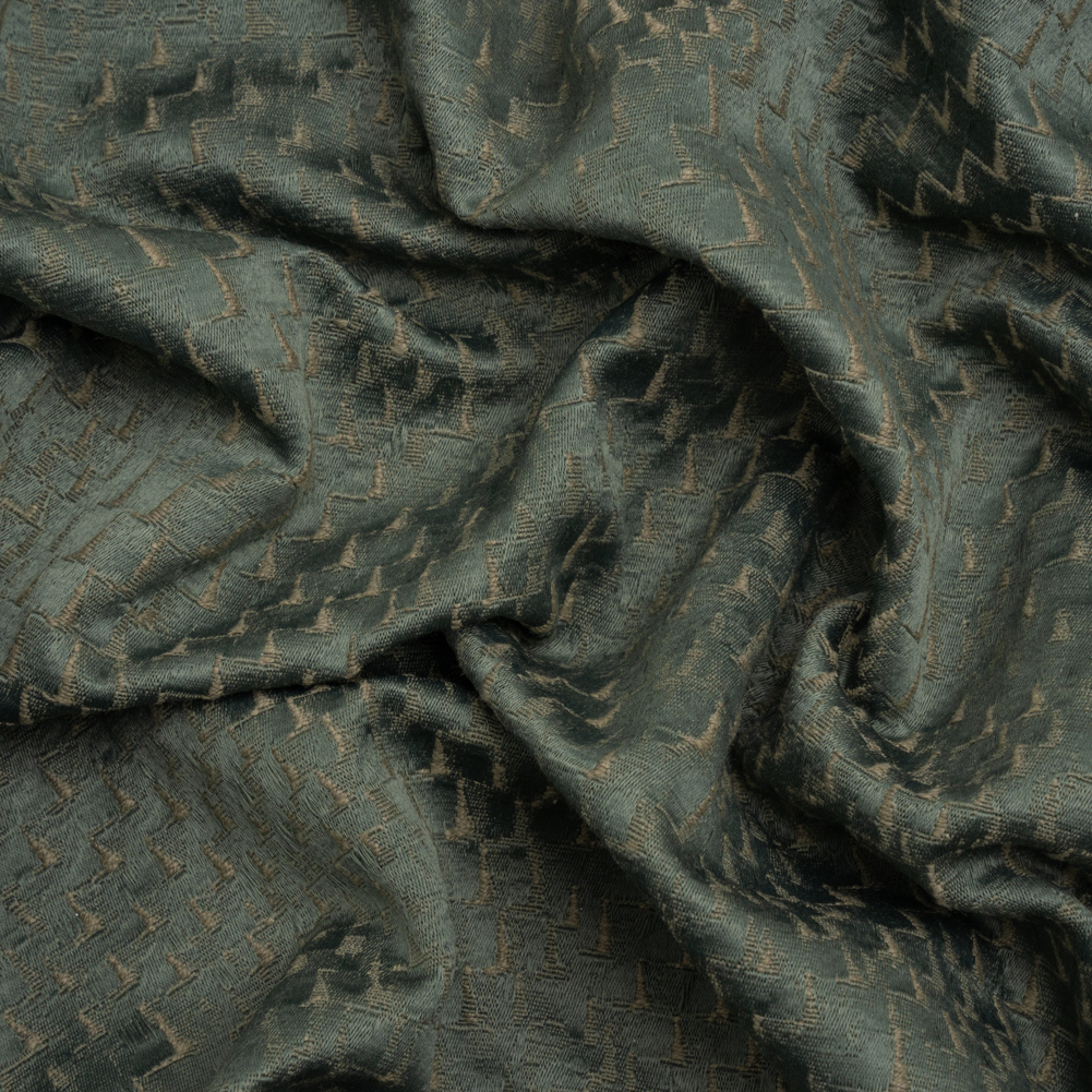 Stairstep Zig Zags Recycled Polyester and Cotton Drapery Jacquard – Ocean – British Imported Stairstep Zig Zags Recycled Polyester and Cotton Drapery Jacquard – Ocean – British Imported