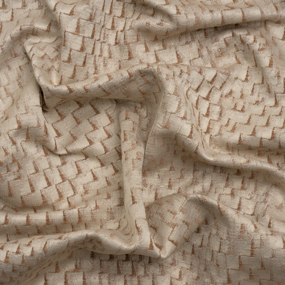 Stairstep Zig Zags Recycled Polyester and Cotton Drapery Jacquard – Sepia – British Imported Stairstep Zig Zags Recycled Polyester and Cotton Drapery Jacquard – Sepia – British Imported