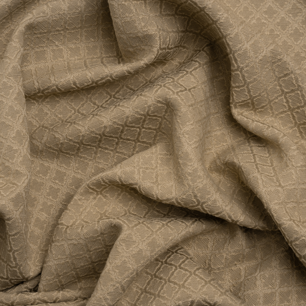 Diamond Tiles Recycled Polyester and Cotton Drapery Jacquard – Putty – British Imported Diamond Tiles Recycled Polyester and Cotton Drapery Jacquard – Putty – British Imported