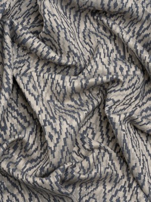 Geometric Recycled Polyester and Cotton Drapery Jacquard – Denim – British Imported Geometric Recycled Polyester and Cotton Drapery Jacquard – Denim – British Imported