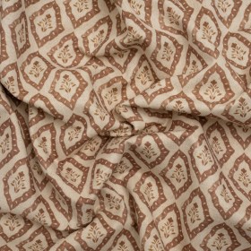 Brushed Cotton and Linen Canvas Print – Sienna Framed Floral – British Imported Brushed Cotton and Linen Canvas Print – Sienna Framed Floral – British Imported