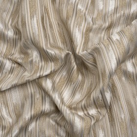 Recycled Polyester Drapery Jacquard – Flax Streaking Stripes – British Imported Recycled Polyester Drapery Jacquard – Flax Streaking Stripes – British Imported