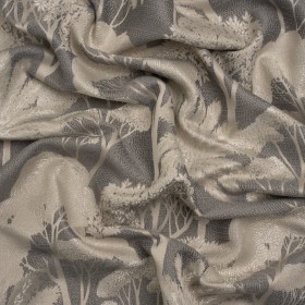 Recycled Polyester Drapery Jacquard – Slate Jungle Trees – British Imported Recycled Polyester Drapery Jacquard – Slate Jungle Trees – British Imported