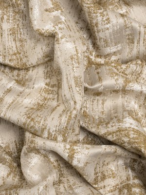 Recycled Polyester Drapery Jacquard – Ochre Abstract Strokes – British Imported Recycled Polyester Drapery Jacquard – Ochre Abstract Strokes – British Imported