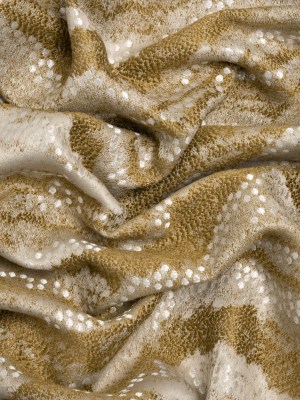 Recycled Polyester Jacquard – Ochre Landscape Spots – British Imported Recycled Polyester Jacquard – Ochre Landscape Spots – British Imported