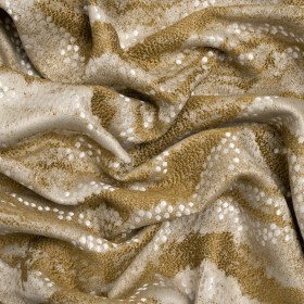 Recycled Polyester Jacquard – Ochre Landscape Spots – British Imported Recycled Polyester Jacquard – Ochre Landscape Spots – British Imported