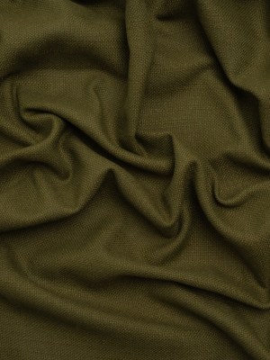 Linen Look Recycled Polyester and Cotton Woven – Olive – British Imported Linen Look Recycled Polyester and Cotton Woven – Olive – British Imported