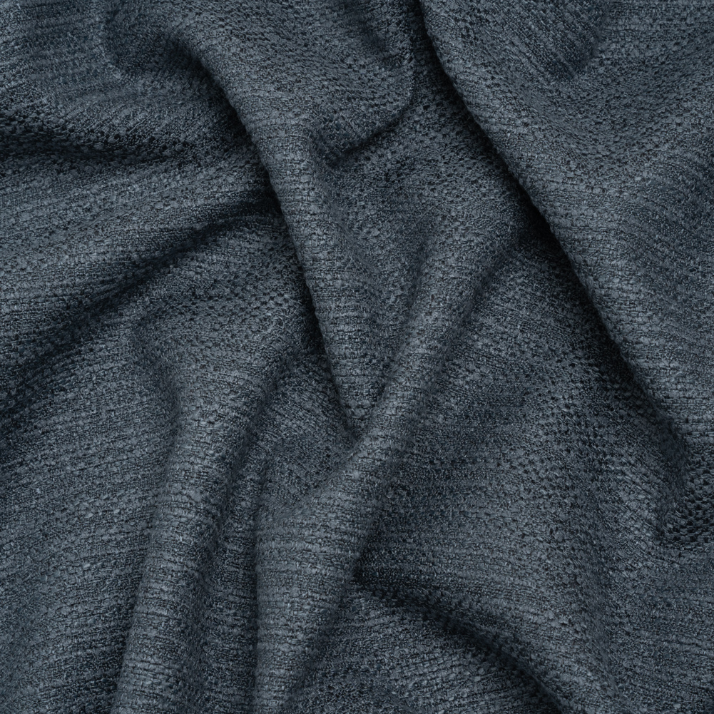 Textured Recycled Polyester Woven – Denim Boucle Stripes – British Imported Textured Recycled Polyester Woven – Denim Boucle Stripes – British Imported