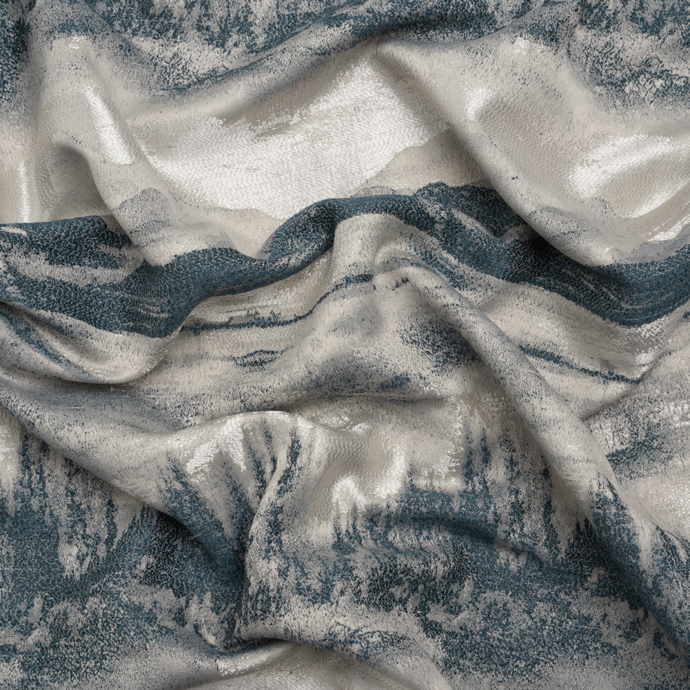 Recycled Polyester Drapery Jacquard – Indigo Hazy Landscapes – British Imported Recycled Polyester Drapery Jacquard – Indigo Hazy Landscapes – British Imported