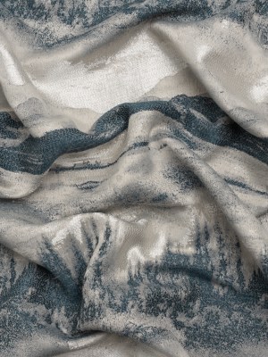 Recycled Polyester Drapery Jacquard – Indigo Hazy Landscapes – British Imported Recycled Polyester Drapery Jacquard – Indigo Hazy Landscapes – British Imported
