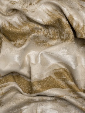Recycled Polyester Drapery Jacquard – Ochre Hazy Landscapes – British Imported Recycled Polyester Drapery Jacquard – Ochre Hazy Landscapes – British Imported