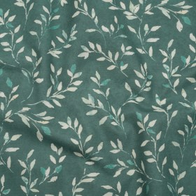 Printed Cotton Canvas – Azure Leafy Stems – British Imported Printed Cotton Canvas – Azure Leafy Stems – British Imported