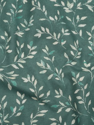 Printed Cotton Canvas – Azure Leafy Stems – British Imported Printed Cotton Canvas – Azure Leafy Stems – British Imported