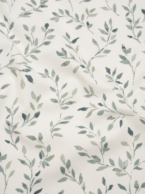 Printed Cotton Canvas – Duckegg Leafy Stems – British Imported Printed Cotton Canvas – Duckegg Leafy Stems – British Imported
