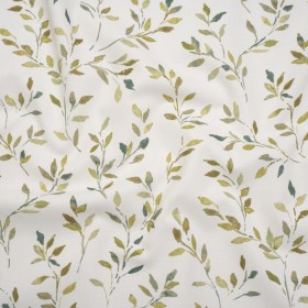 Printed Cotton Canvas – Moss Leafy Stems – British Imported Printed Cotton Canvas – Moss Leafy Stems – British Imported